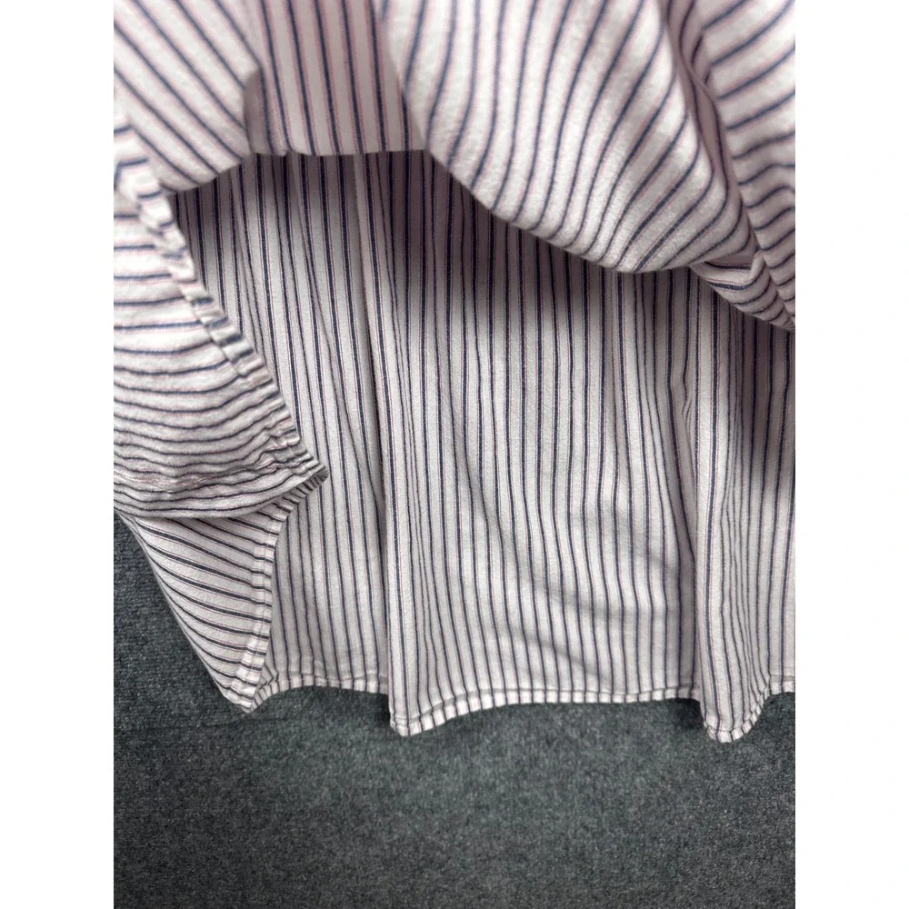 ASOS Womens Coastal Tiered Puff Sleeve Maxi Dress Striped White Size 8 Cotton - Picture 7 of 12